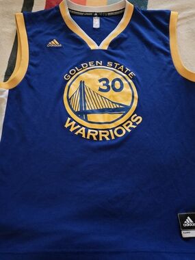 Adidas Golden State Warriors #30 Blue & Yellow Jersey